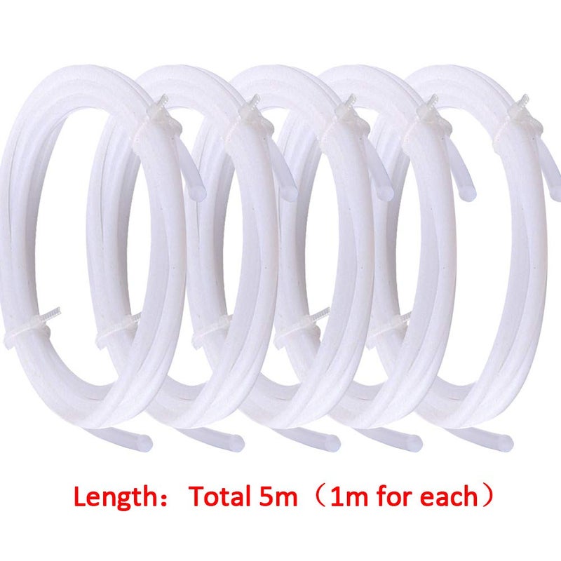 SIQUK 5 Pieces Teflon Tube PTFE Tubing (1M) with 10 Pieces PC4-M6 Fittings and 10 Pieces PC4-M10 Fitting Connector for 3D Printer 1.75mm Filament - Image 2